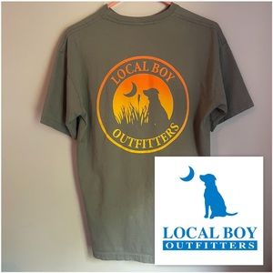 Local Boy grey and orange pocket short sleeve T shirt mens size M